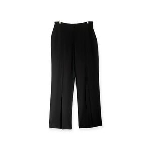 Joseph Ribkoff Dress Pants 8 Black High Rise Straight Front Slit Office Party